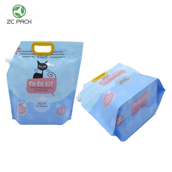 Custom Mylar Cat Litter Flat Bottom Pouch Dog Cat Pet Food Packaging Bag