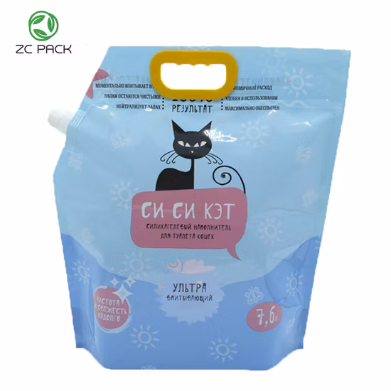 Custom Mylar Cat Litter Flat Bottom Pouch Dog Cat Pet Food Packaging Bag
