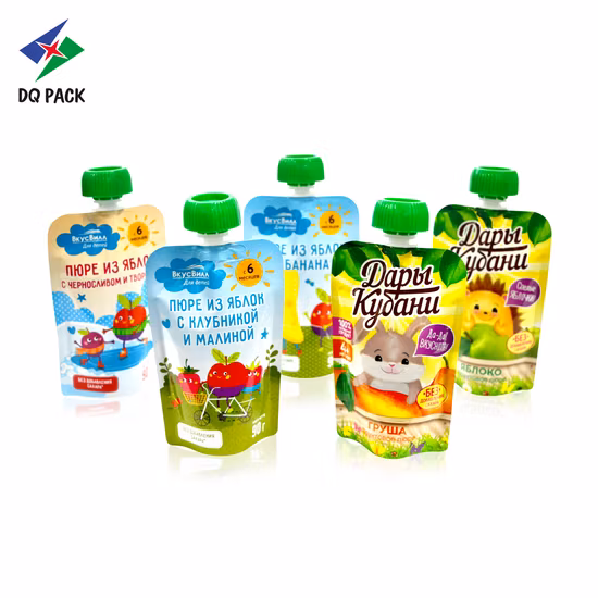 Dq Pack Hot Sale 90g Baby Food Packaging Bag Ruassia Spout Pouch Food Packaging Pouch