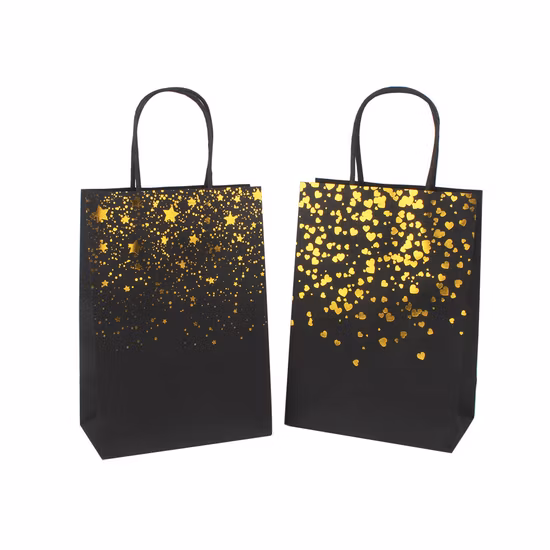 Low Price Garment Jewelry Cosmetic Gift Shopping Paper Bags with Handles Hand-Held Kraft Cardboard Paper Tote Packing Bag for Takeaway Food Packaging Business