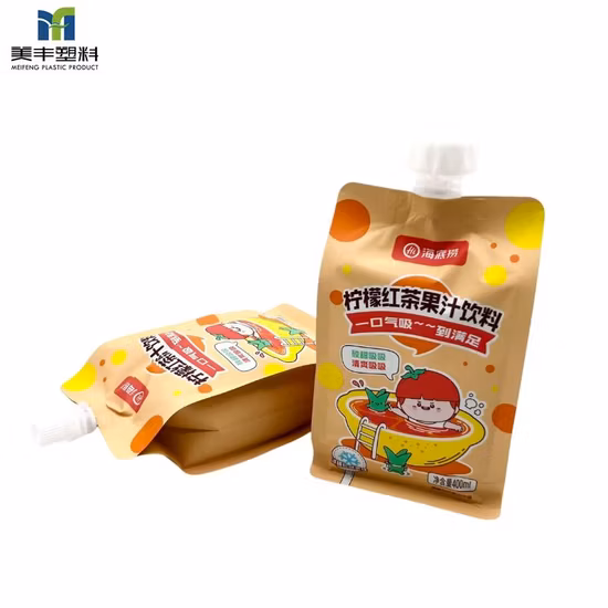 Plastic Pouch with Spout Tap Foil Retort Juice Beverage Wine Frozen Cocktail Alcohol Drinking Liquid Margarita Baby Food Squeeze Nozzle Spout Pouches