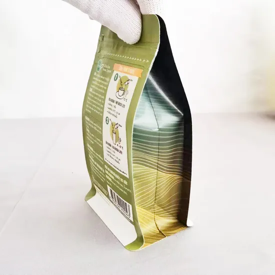 Custom Printed Biodegradable Bag Tea Packing/Coffee Bag/Flat Bottom Gusset Sides Packing