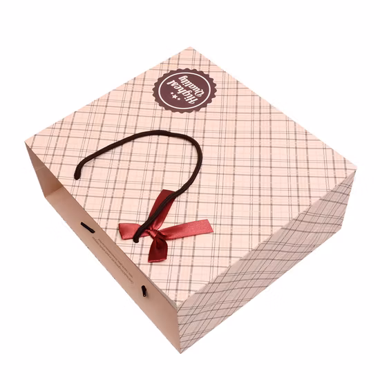 Low Price Garment Jewelry Cosmetic Gift Shopping Paper Bags with Handles Hand-Held Kraft Cardboard Paper Tote Packing Bag for Takeaway Food Packaging Business