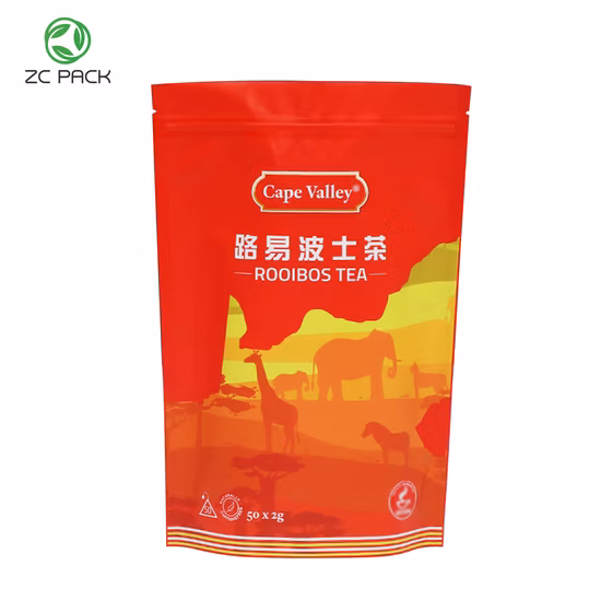 Impresión de logotipo personalizado 200g Doypack plástico metálico papel de aluminio Café Barra de chocolate Bocadillos Alimentos Cacahuetes Nueces Envases de dulces dulces Bolsa de pie con cremallera