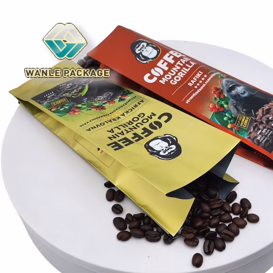 Bolsa de embalaje de café con fuelle lateral y válvula