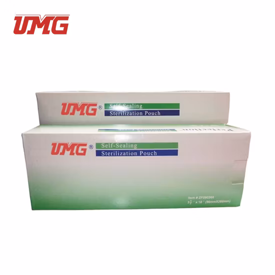 Bolsa con fuelle de bolsa plana de esterilización con sellado térmico desechable de 230x395 mm