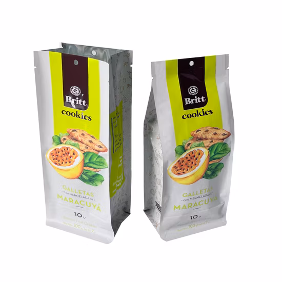 Fabricante con forro de lámina personalizado, refuerzo lateral de fondo plano, bolsa de comida a prueba de humedad, bolsa de embalaje de pie