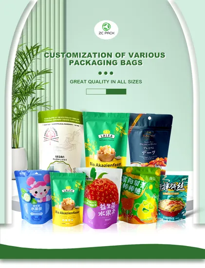 Bolsa flexible para alimentos para microondas, tamaño personalizado e impresión, bolsa de embalaje de plástico ecológica Doypack