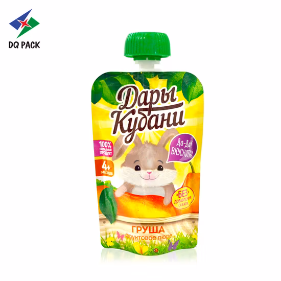 Bolsa de empaquetado caliente del acondicionamiento de los alimentos de la bolsa del canalón de Ruassia del bolso de empaquetado de los alimentos para bebés de la venta 90g del paquete de Dq