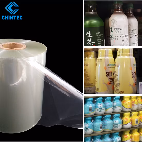 Material de embalaje Rollo de película plástica Bolsa Etiqueta termorretráctil transparente Manga Películas para envolver PETG Polietileno PE Poliolefina POF Película retráctil