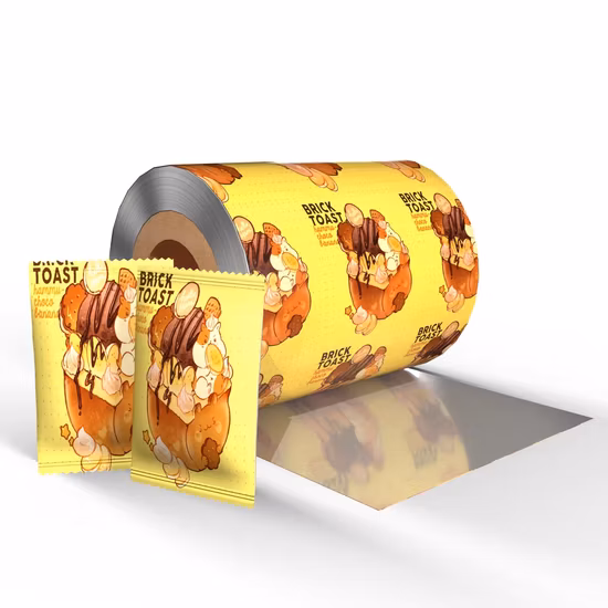 Película en rollo de aluminio de alta barrera con impresión personalizada para películas laminadas en bolsas de embalaje de chips